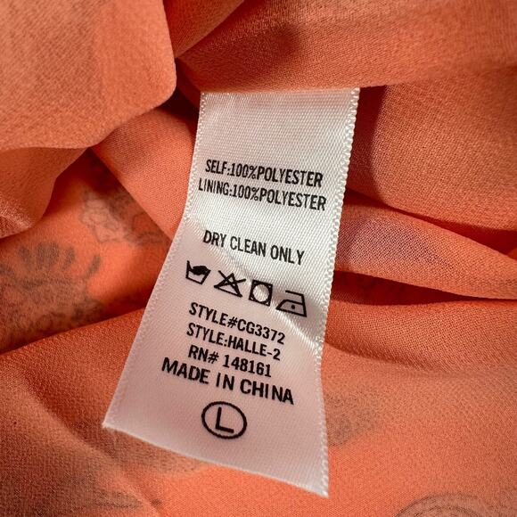 Buddy Love Dress Women's Large Orange Paisley Smocked Spaghetti Strap Ruffle Hem - Picture 11 of 11